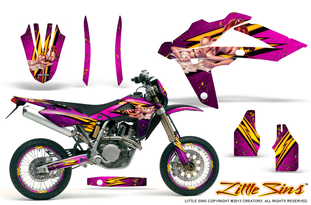 Husqvarna SMR 05-07 Graphics Kit Little Sins Pink NP Rims